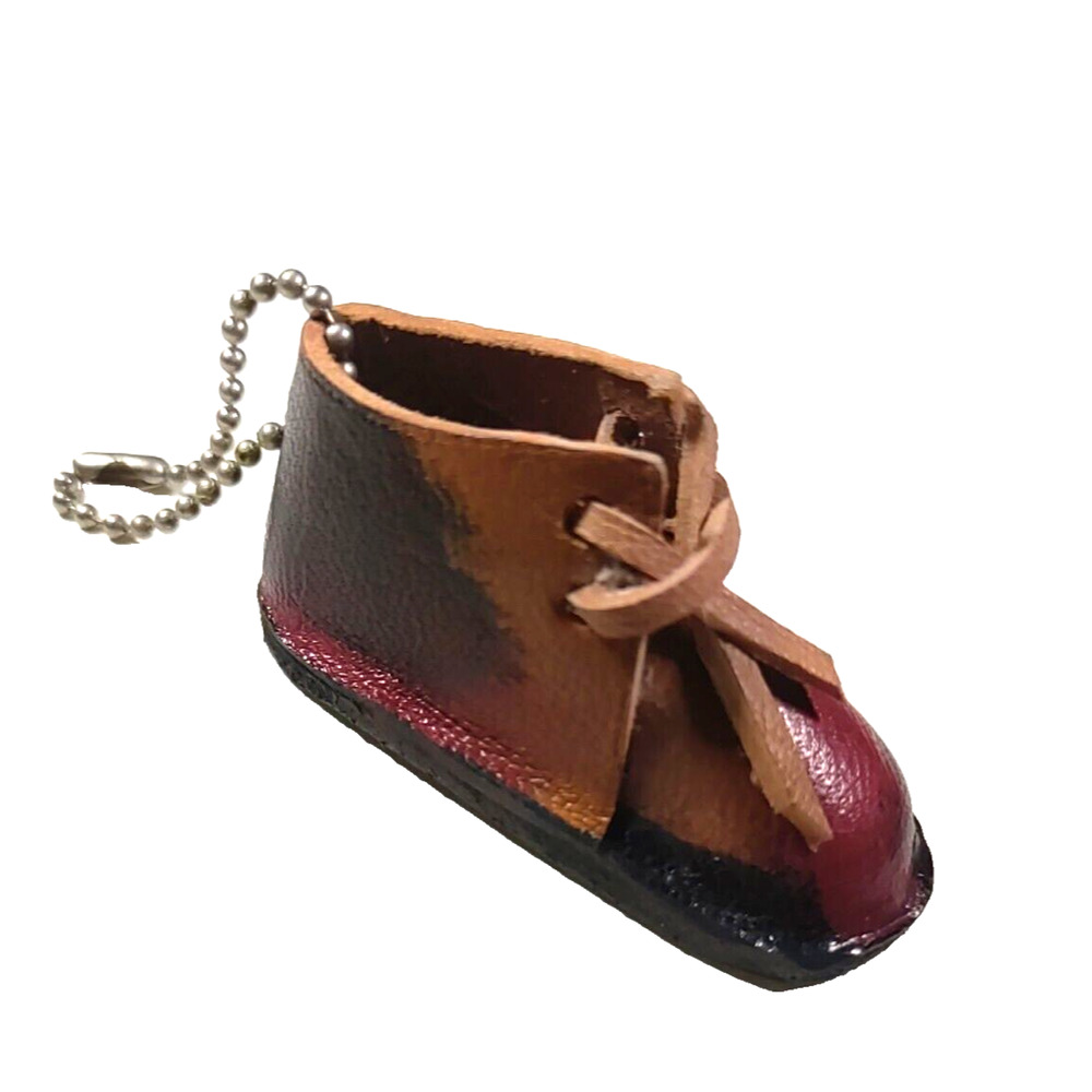 Leather Keychain Boot Hand Made Money Hider Keychain